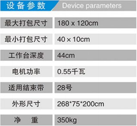 HX-180半自動紙箱打捆機參數(shù)